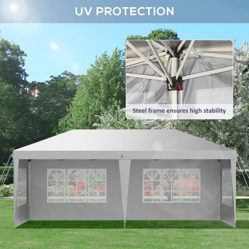 3m x 6m White Pop Up Gazebo