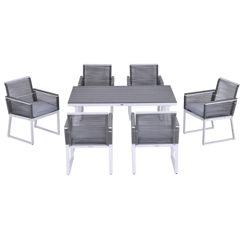 7 Piece Modern Rattan Dining Set