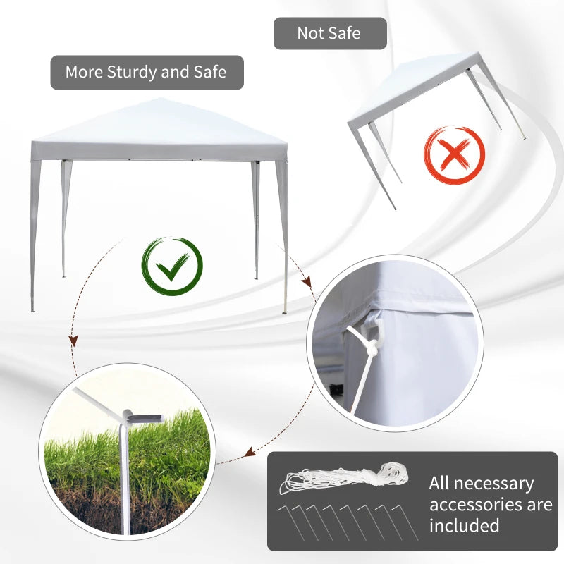 3m x 3m Adjustable White Marquee Party Tent