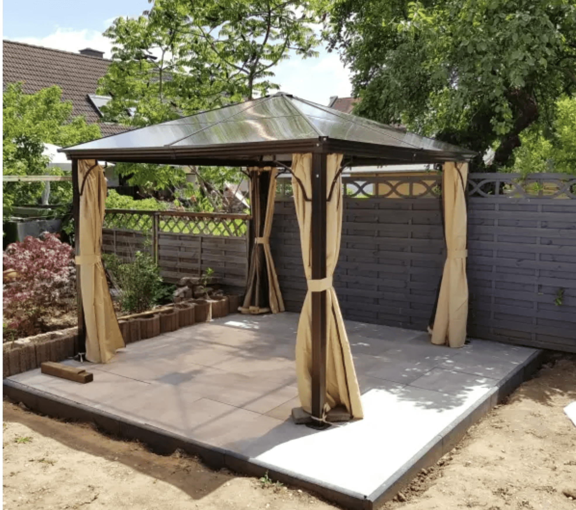 Hardtop Garden Pavillion With Metal Frame - Trade Warehouse