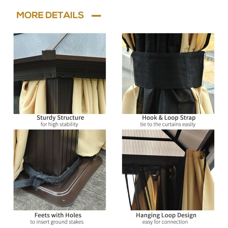 Hardtop Garden Pavillion With Metal Frame - Trade Warehouse