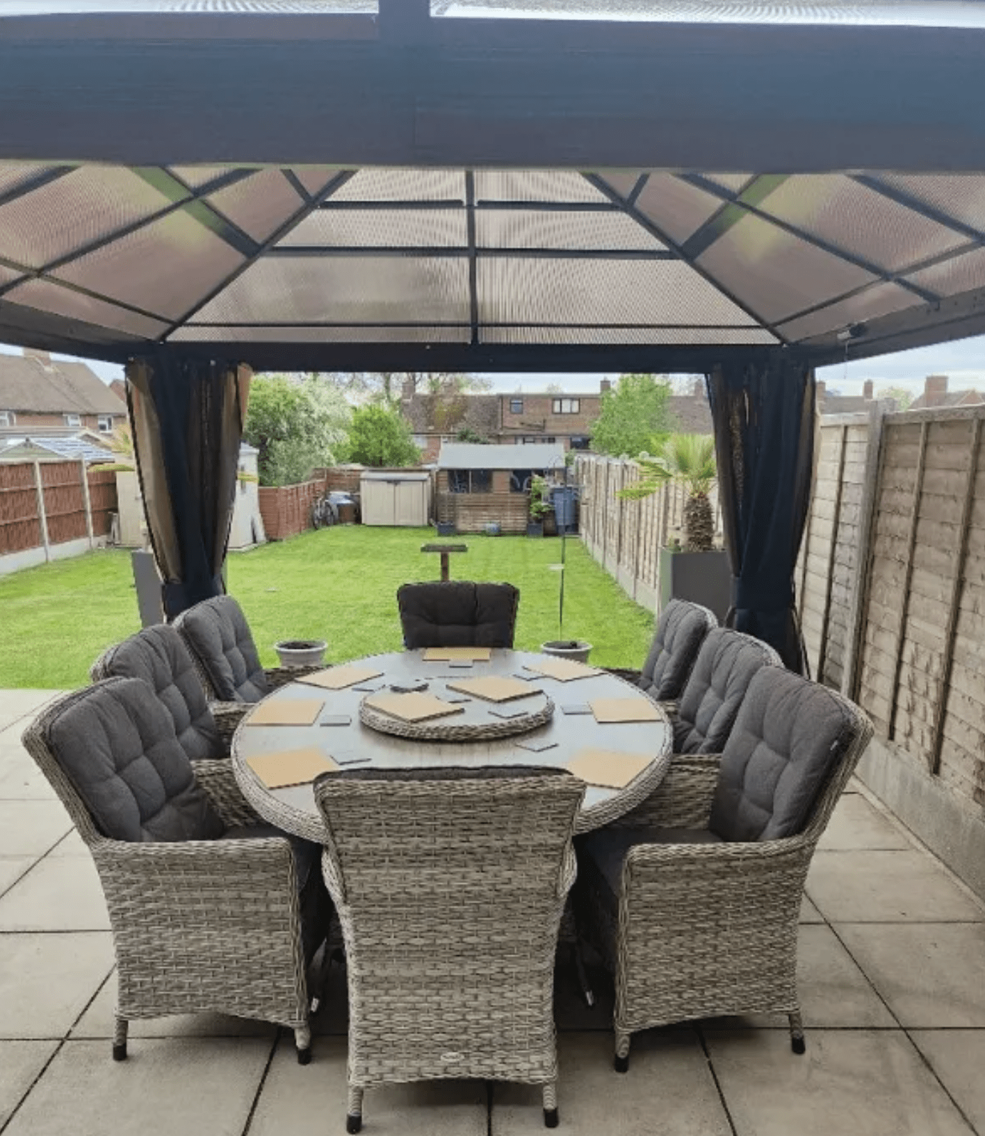 Hardtop Garden Pavillion With Metal Frame - Trade Warehouse