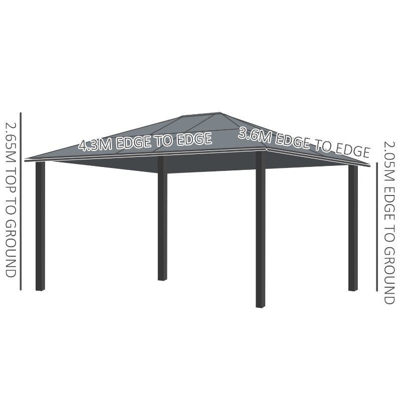 Hardtop Garden Pavillion With Metal Frame - Trade Warehouse