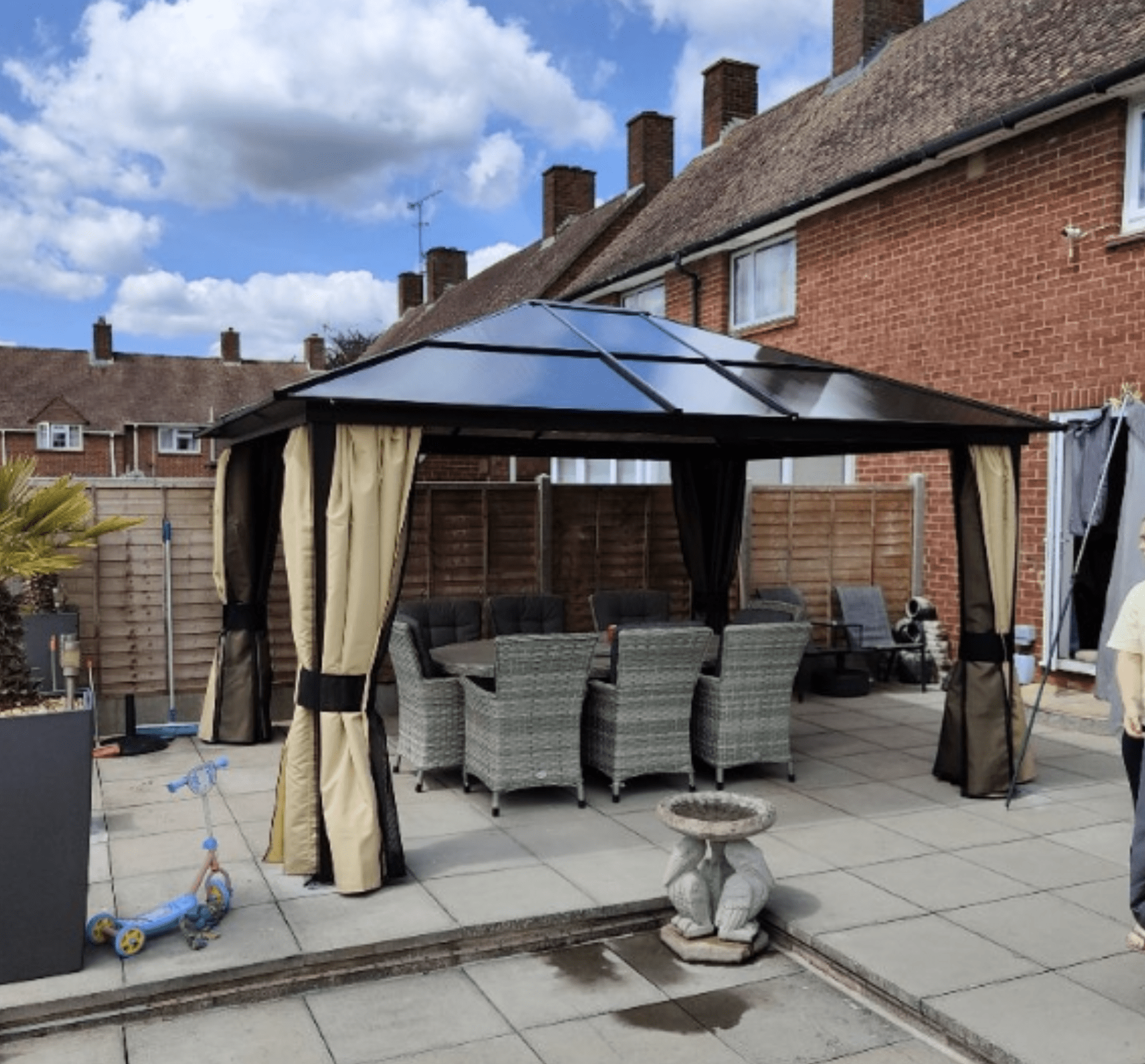 Hardtop Garden Pavillion With Metal Frame - Trade Warehouse