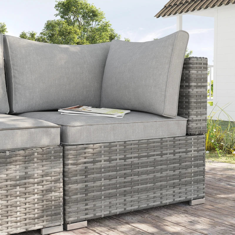 Light Grey Rattan Single Sofa Chair With Cushions