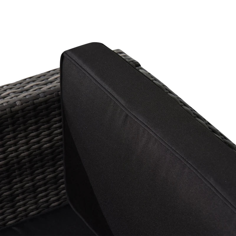 Grey rattan Chair Pair Bistro Set