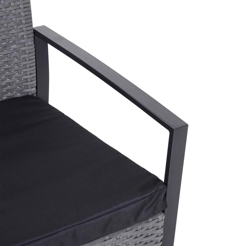 Grey/Black Rattan 2 Seater Patio Set