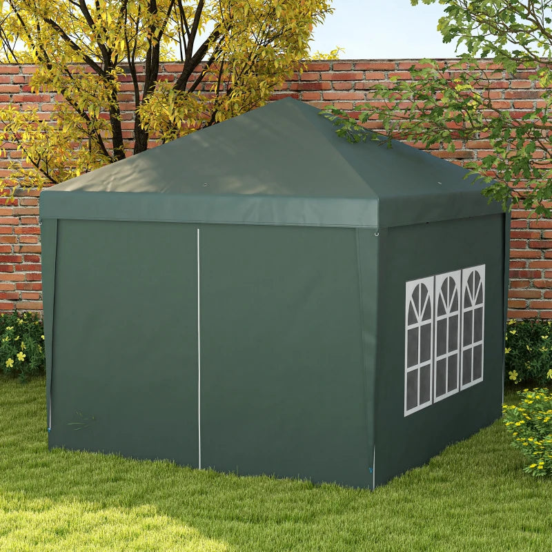 3m x 3m Pop Up Gazebo - Green - With Free Carry Bag