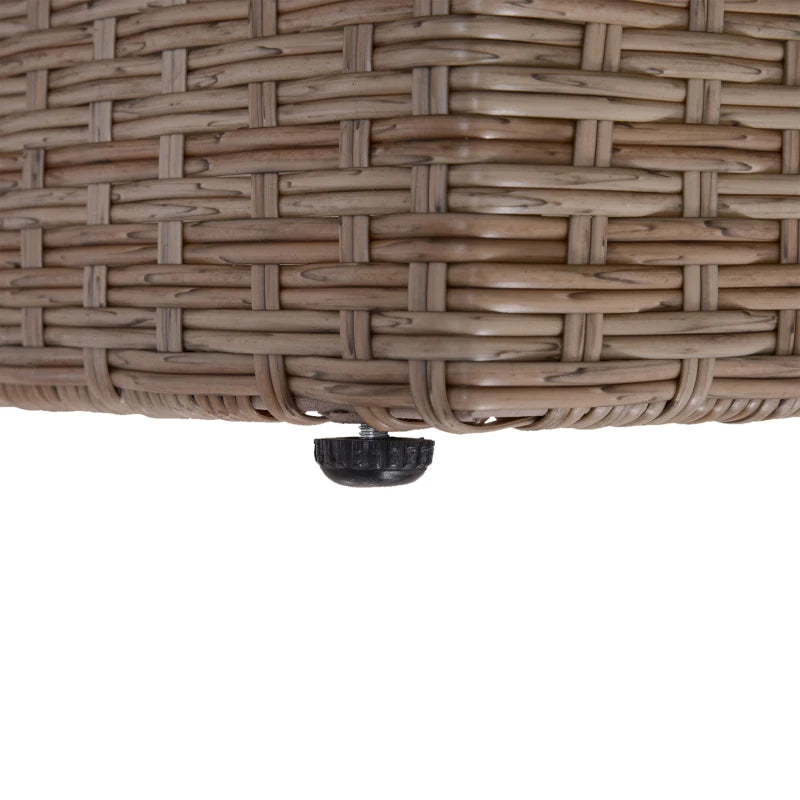 Beige 5 Seater Rattan Corner Sofa and Coffee Table Set