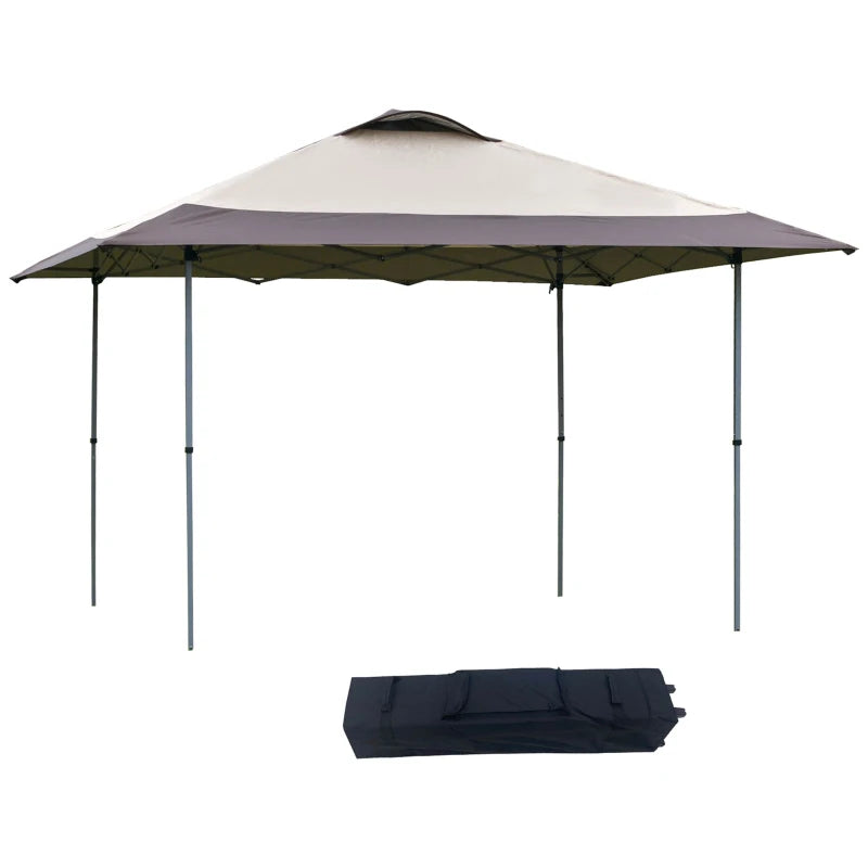Brown 4m x 4m Pop-up Gazebo with Roller Bag & Adjustable Legs