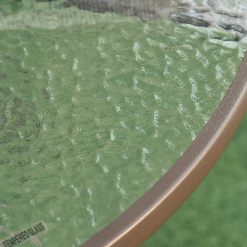 Cream 6 Piece Dining Set With Foldable Chairs & Parasol