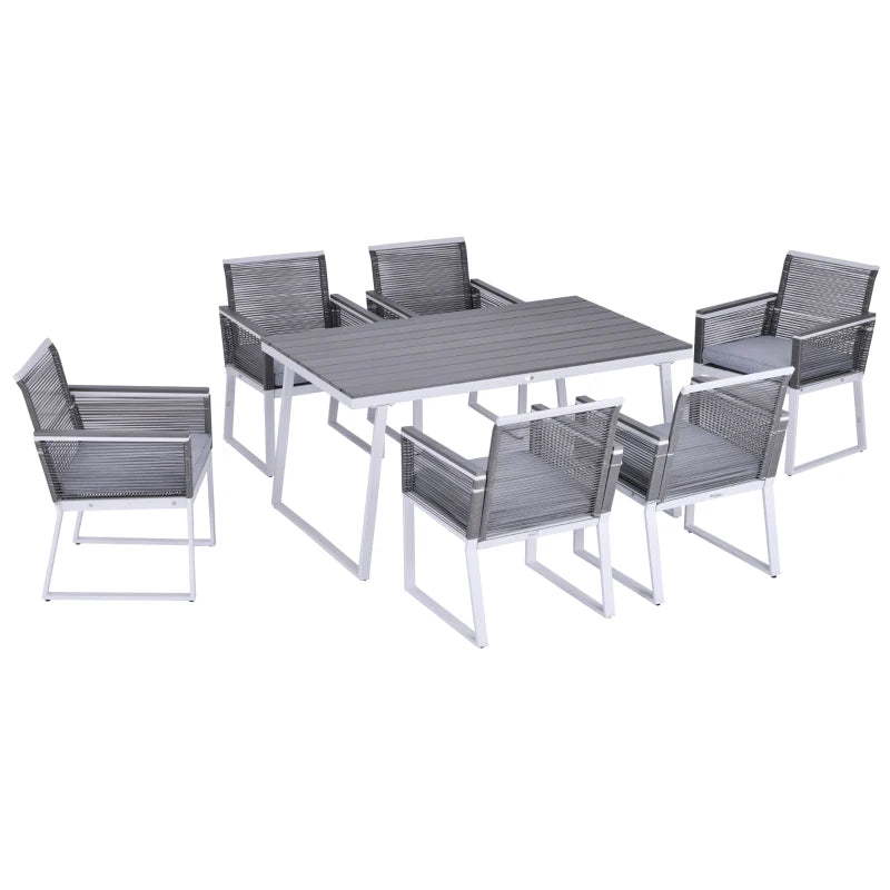 7 Piece Modern Rattan Dining Set