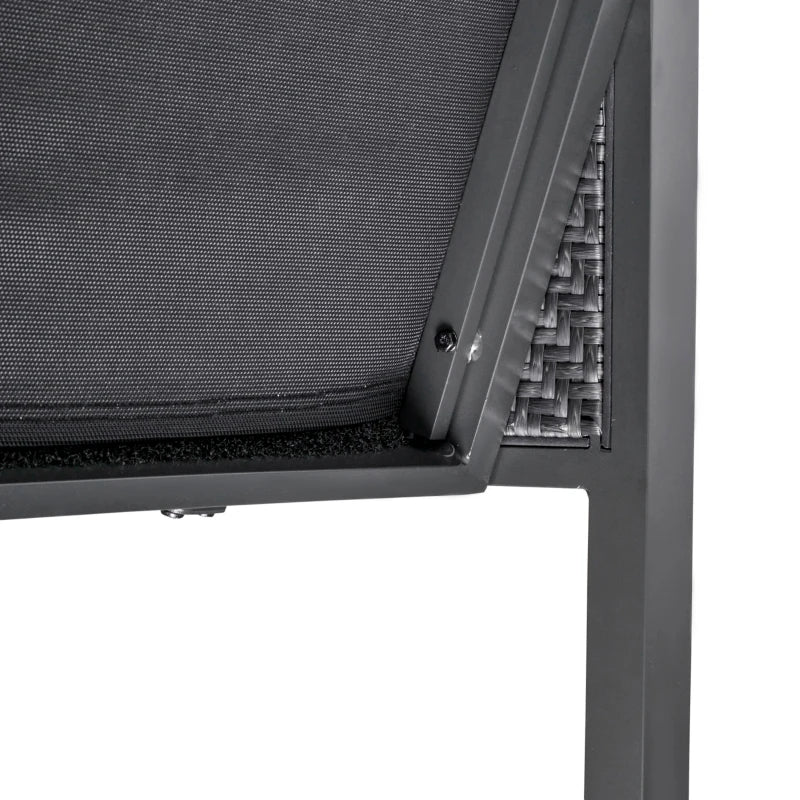 Deep Grey 4 Piece Aluminum PE Rattan Sofa Set With Coffee Table