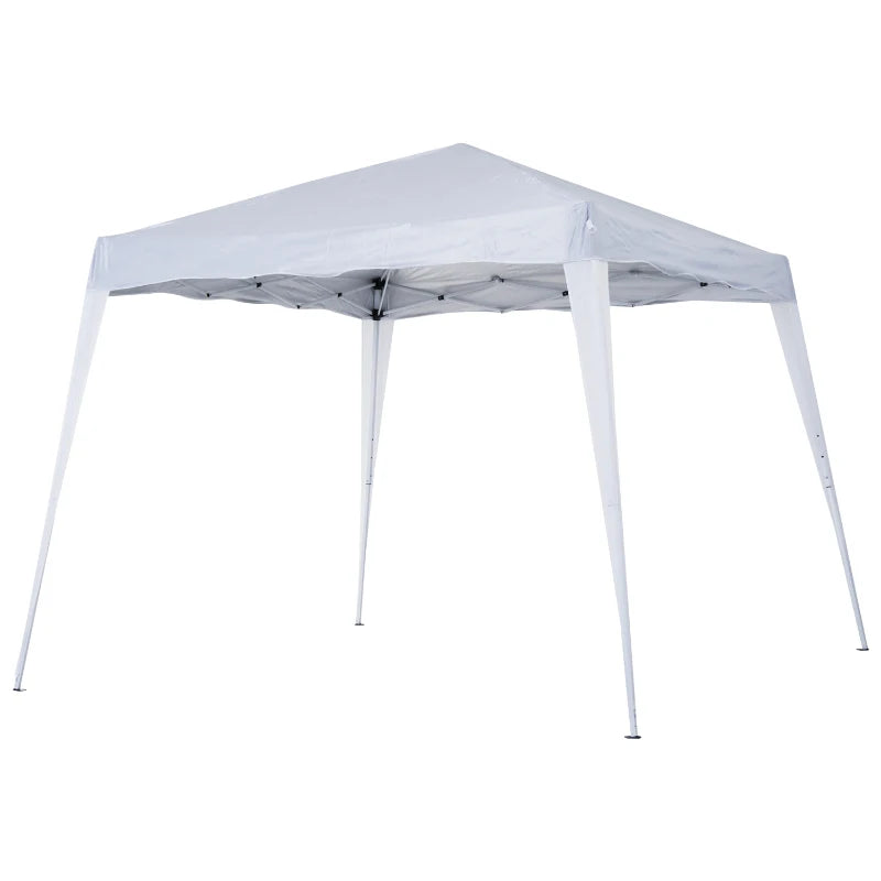 White 3m x 3m Slant Leg Pop Up Gazebo With Carry Bag