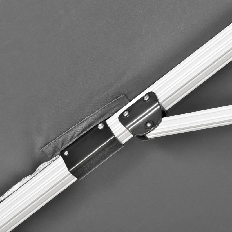 Light Grey 3m Square Cantilever Parasol With Cross Base