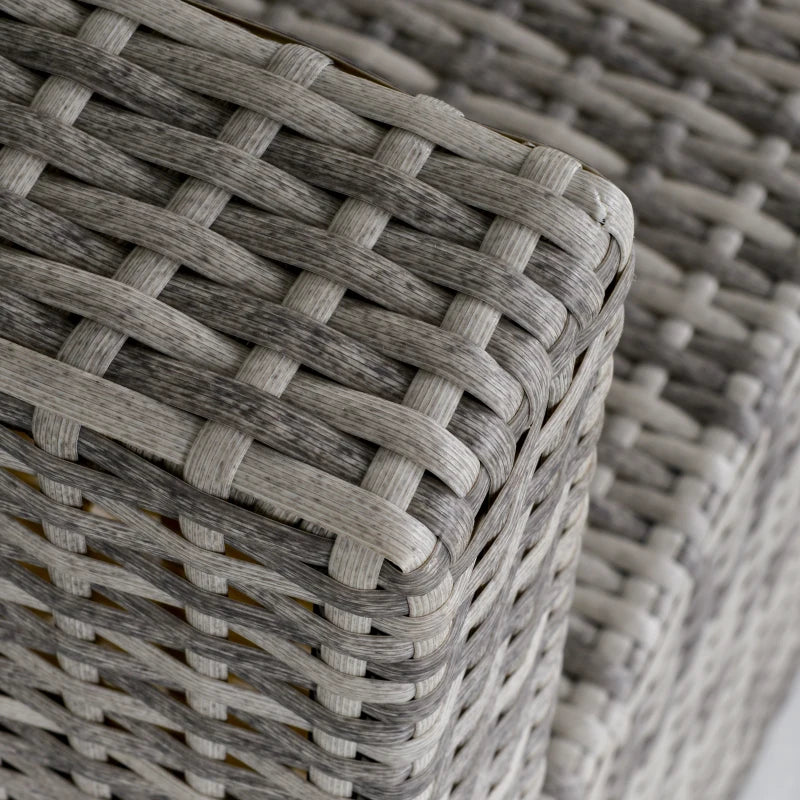 Light Grey Rattan Armless Chair with Adjustable Footpads and Back Support