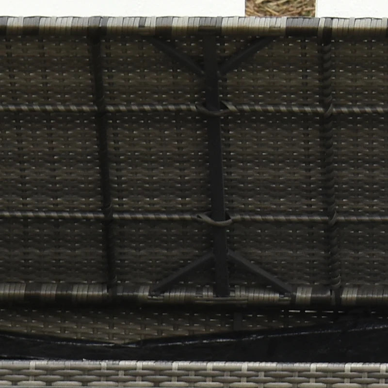 Rattan Garden Furniture Set With 3-Seater Sofa, 2 Single Chairs Plus Foot Stool & Coffee Table