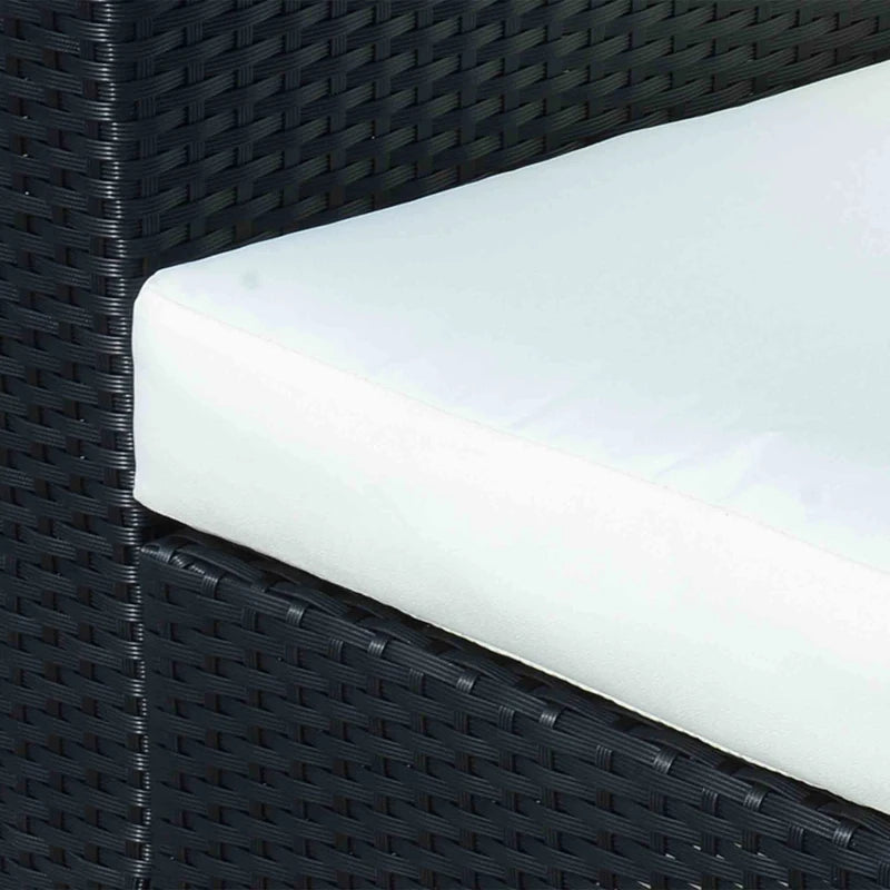 Black Single Seater Rattan Armchair with Armrests