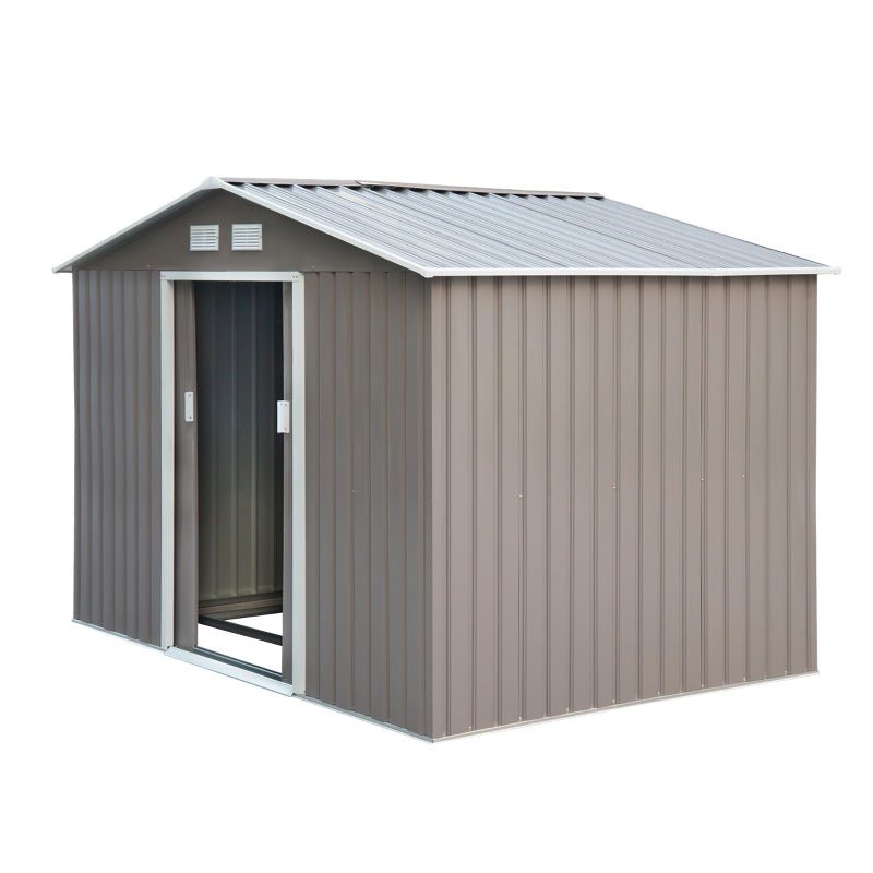 Large Grey Corrugated Metal Shed - Trade Warehouse