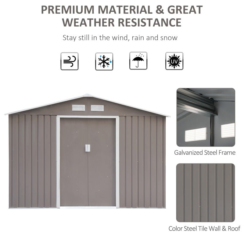 Large Grey Corrugated Metal Shed - Trade Warehouse