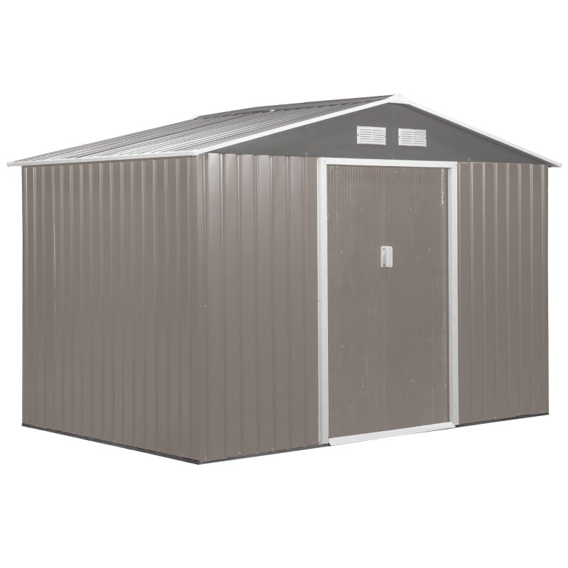 Large Grey Corrugated Metal Shed - Trade Warehouse