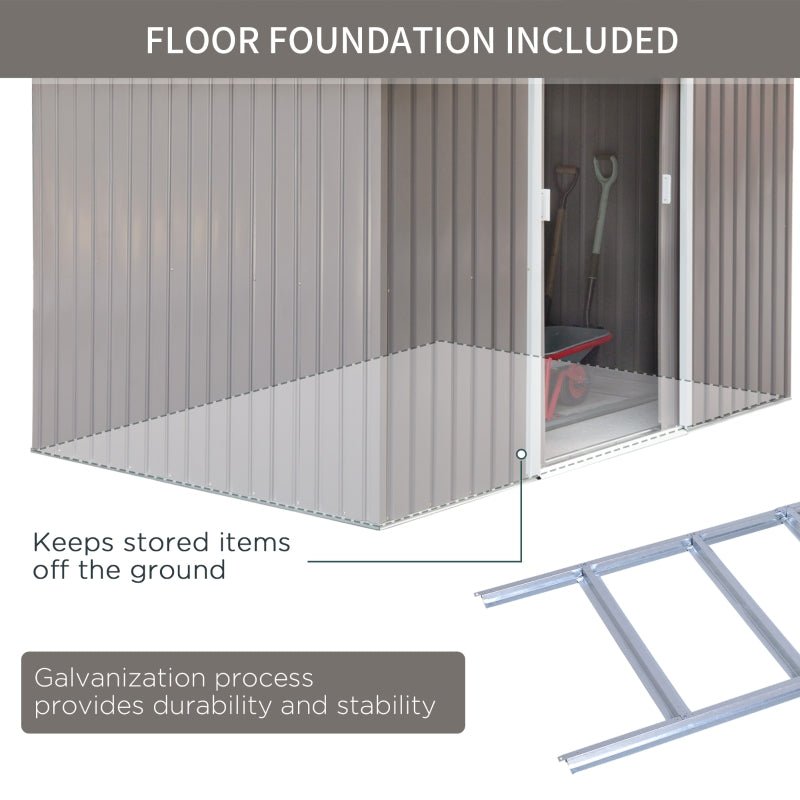 Large Grey Corrugated Metal Shed - Trade Warehouse
