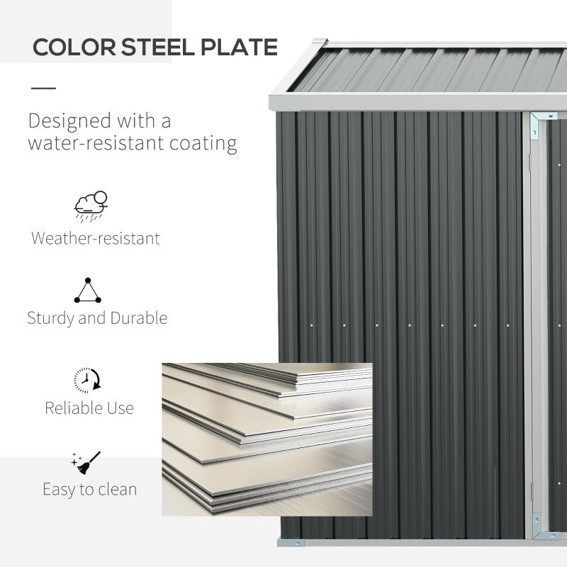 Large Metal Garden Shed - Grey - Trade Warehouse