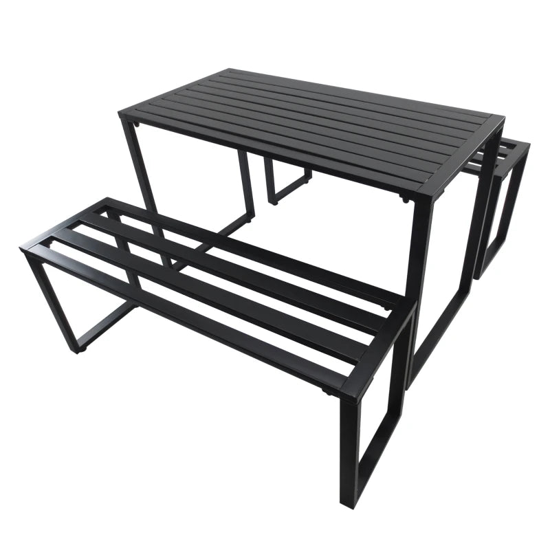 Black Metal Picnic Table