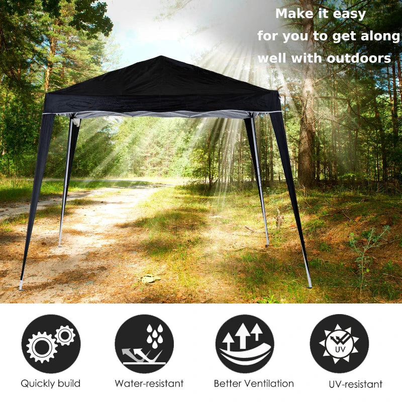 Black Slant Leg Pop Up Gazebo with Carry Bag