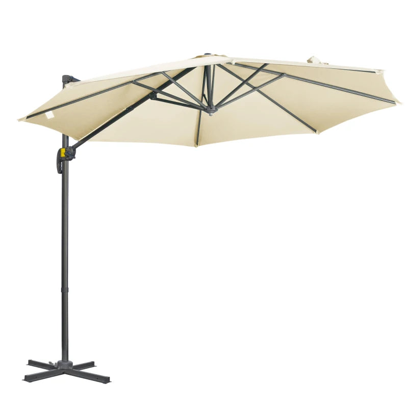 3m x 3m Cream Parasol With Crank Handle & Tilt