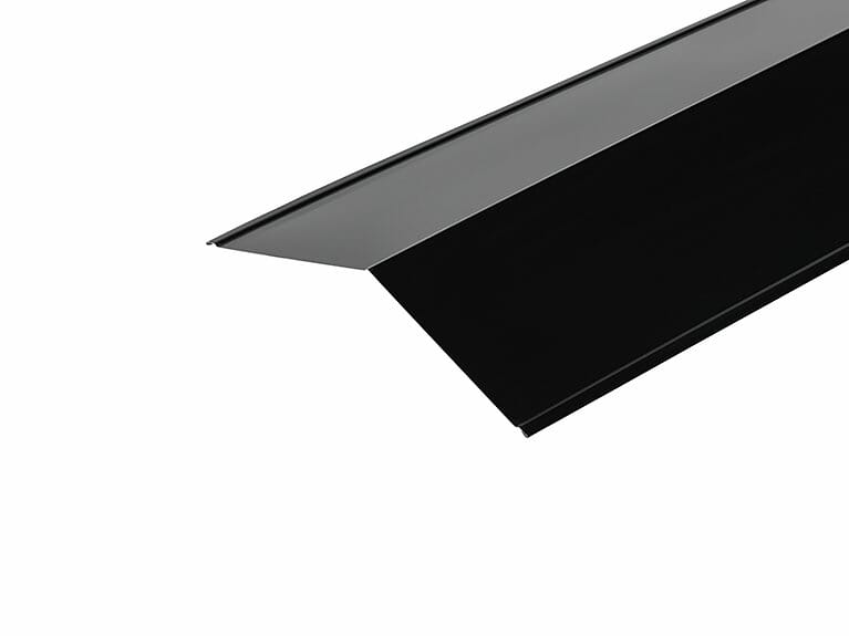 Metal Polyester Painted Black Ridge Flashing 150 x 150mm x 3000mm - Trade Warehouse