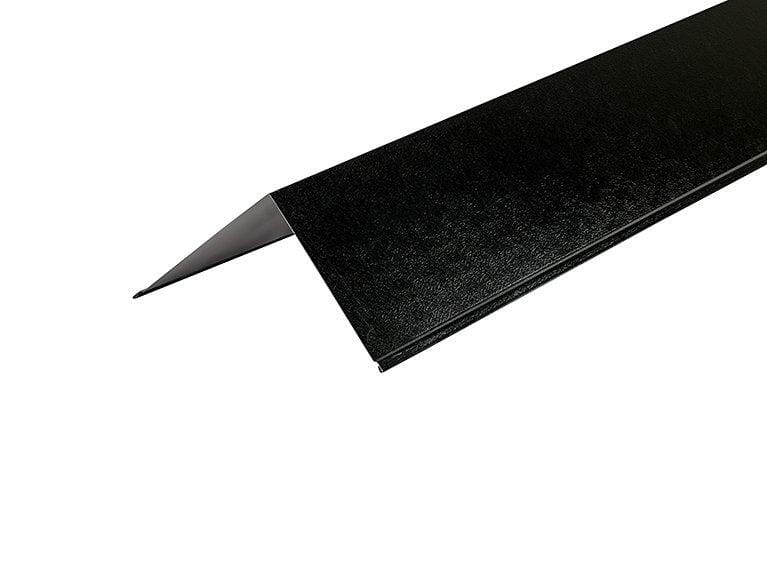 Metal PVC Plastiol Coated Black Barge Flashing 200mm x 200mm x 3000mm - Trade Warehouse