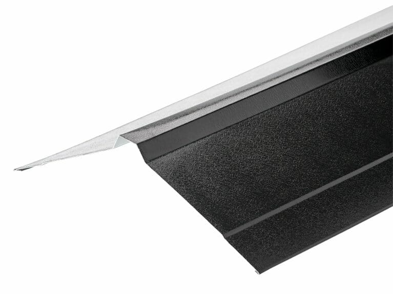Metal PVC Plastiol Coated Black NORDIC Ridge Flashing 195mm x 195mm x 3000mm - Trade Warehouse