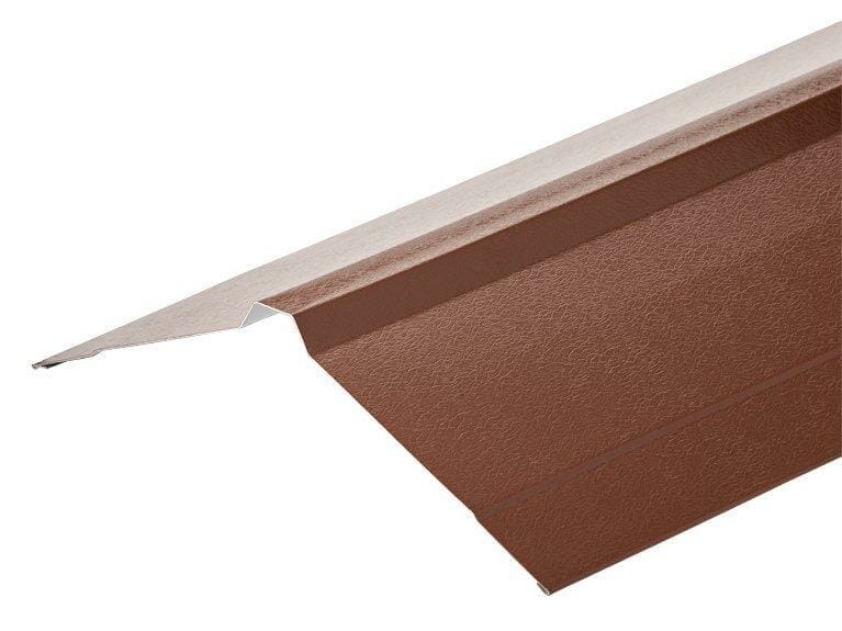 Metal PVC Plastiol Coated Chestnut NORDIC Ridge Flashing 195mm x 195mm x 3000mm - Trade Warehouse