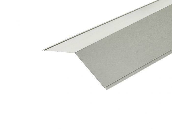 Metal PVC Plastiol Coated White Ridge Flashing 200mm x 200mm x 3000mm - Trade Warehouse
