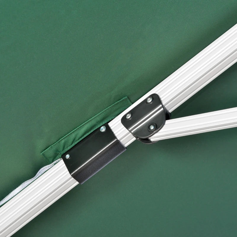 Green 3m x 3m Cantilever Parasol With Aluminium Frame