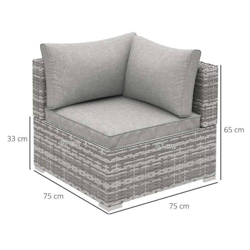 Light Grey Rattan Single Sofa Chair With Cushions