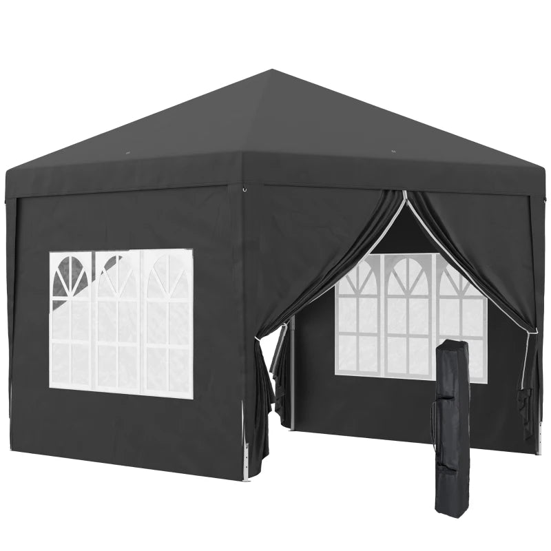 Black 3m x 3m Pop Up Gazebo