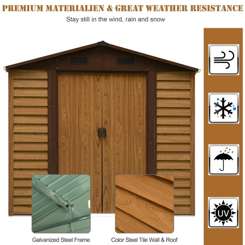 Natural Wood Garden Shed With Sliding Doors - Trade Warehouse