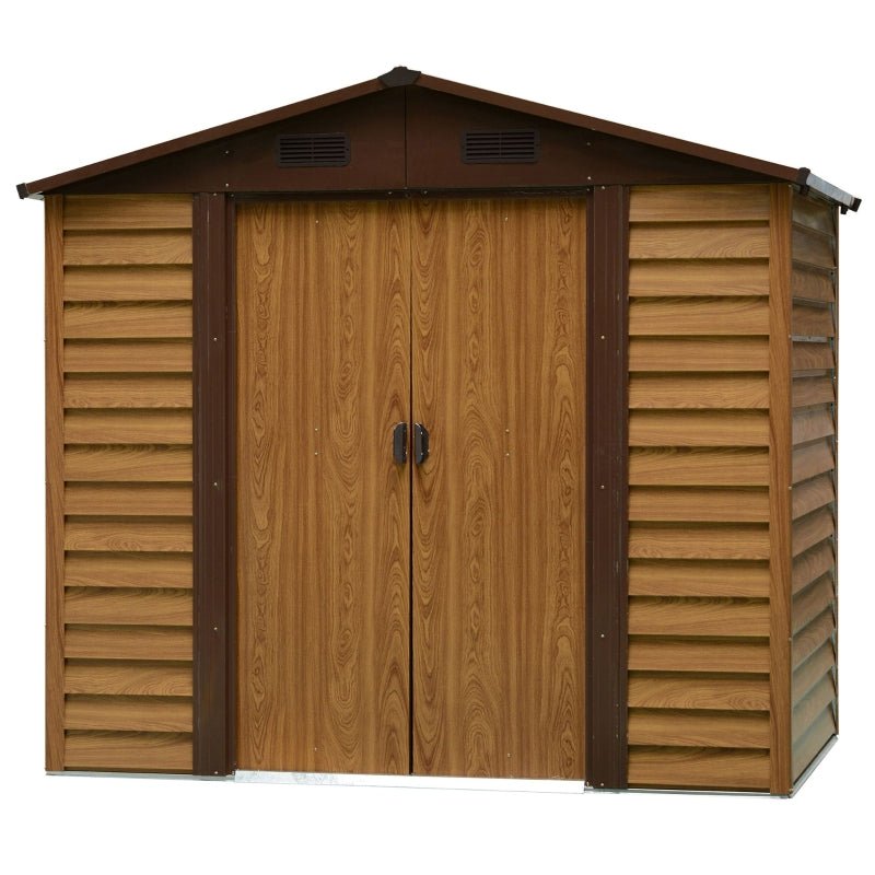 Natural Wood Garden Shed With Sliding Doors - Trade Warehouse