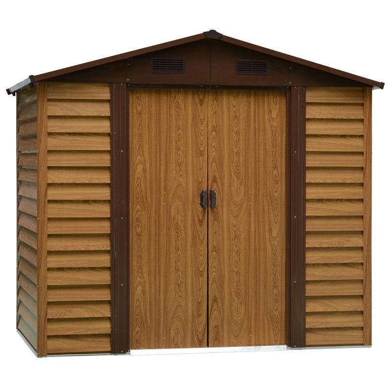 Natural Wood Garden Shed With Sliding Doors - Trade Warehouse