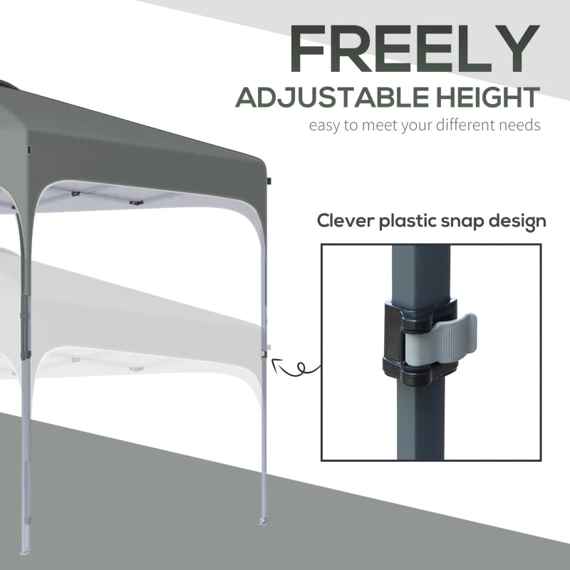 3m x 3m Dark Grey Pop Up Gazebo with Wheels and 4 Leg Weight Bags - Height Adjustable