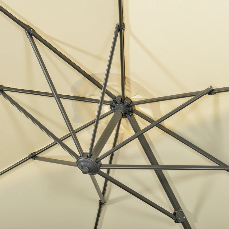 3m x 3m Cream Parasol With Crank Handle & Tilt