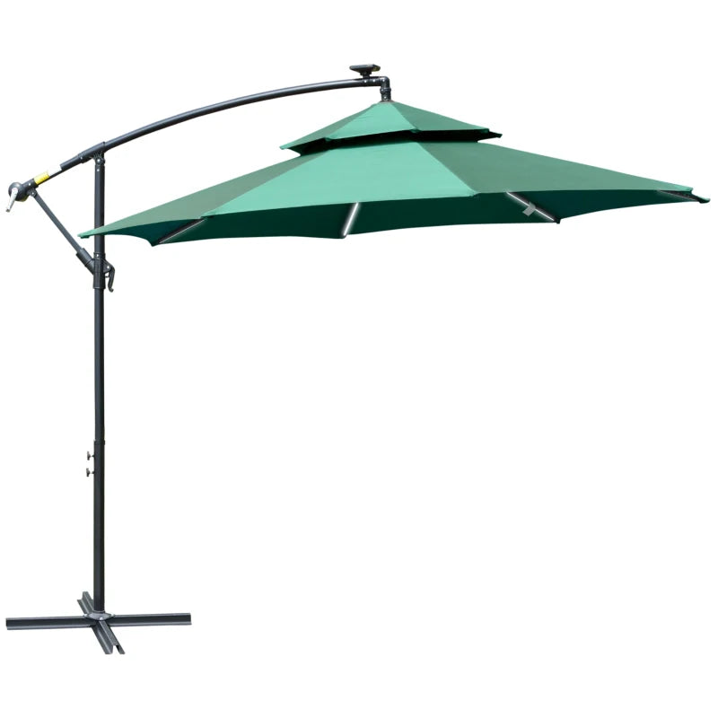 Green 2.3H x 3m Hanging Umbrella with Double Roof