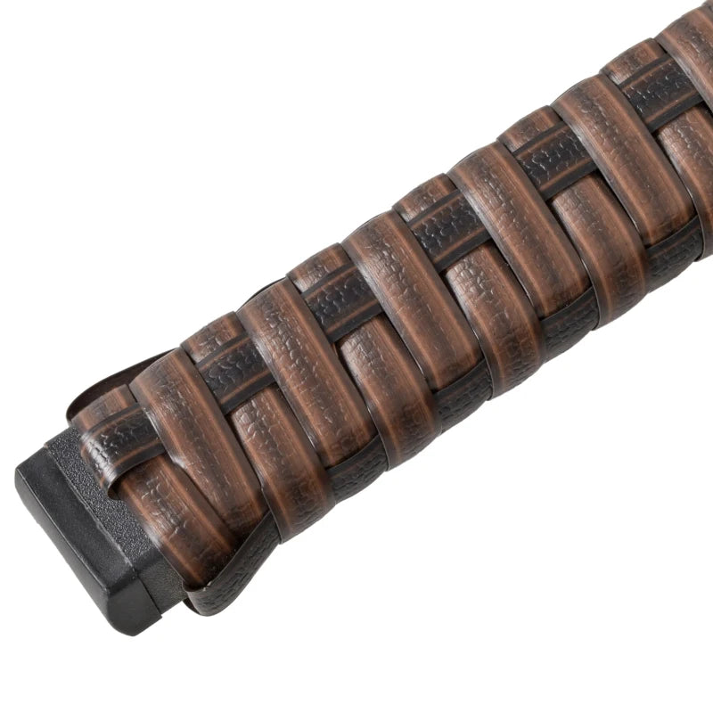 Brown 6 Piece Rattan Dining Set With Dark Grey Cushions