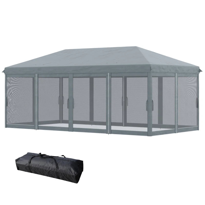 6m x 3m Pop Up Canopy with 6 Mesh Walls