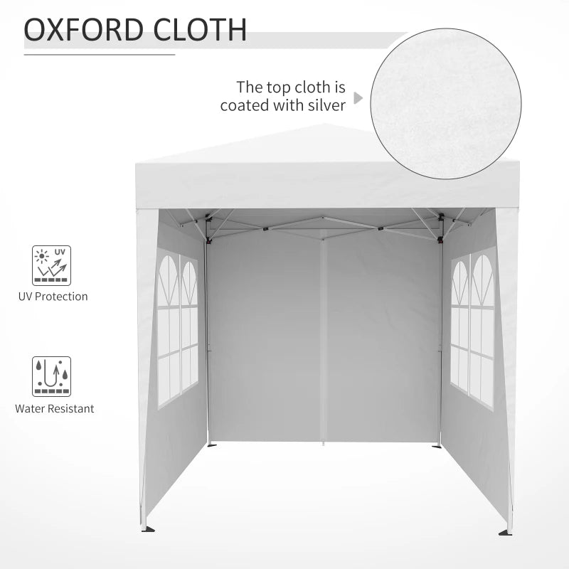 White 2m x 2m Pop Up Gazebo