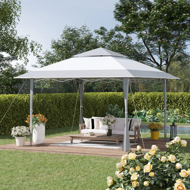 Grey 4m x 4m Pop-up Gazebo with Roller Bag & Adjustable Legs