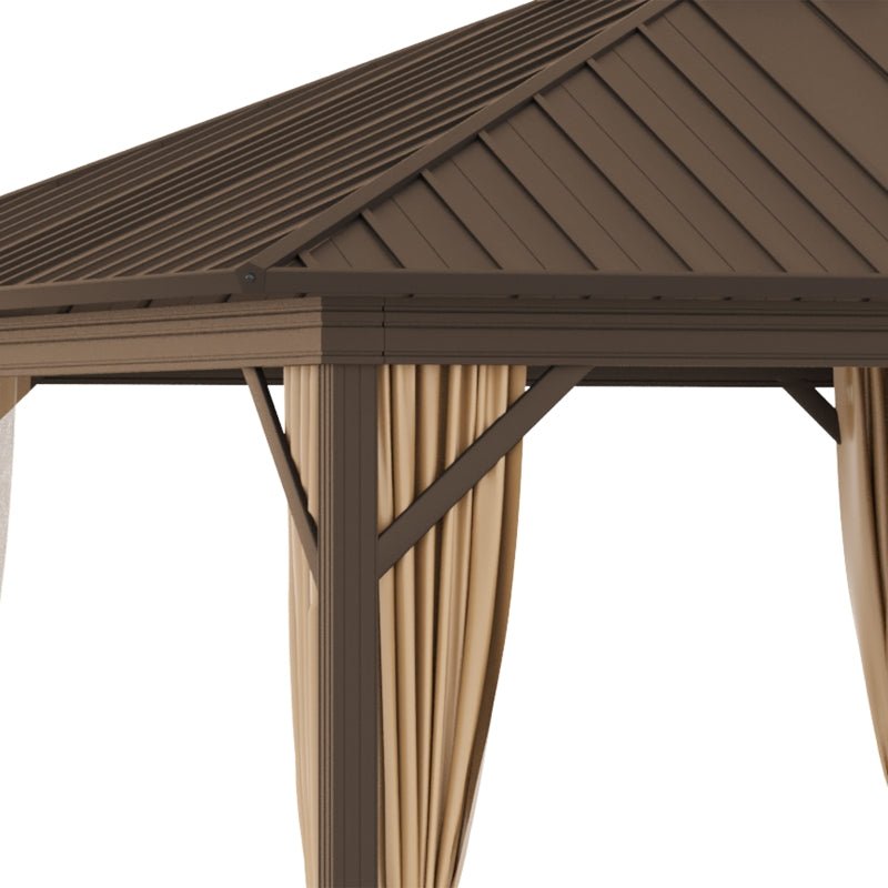 Outdoor Gazebo With Aluminium Frame & Metal Roof - Trade Warehouse