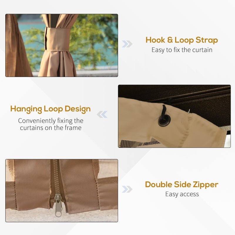 Outdoor Gazebo With Aluminium Frame & Metal Roof - Trade Warehouse